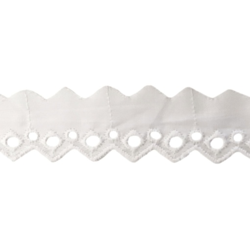 Fita de Tecido Bordado nº 72 20mm Branco (metro)