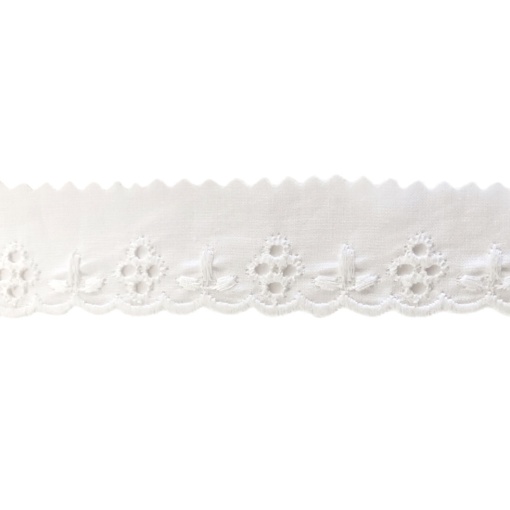 Fita de Tecido Bordado nº 43 30mm Branco (metro)