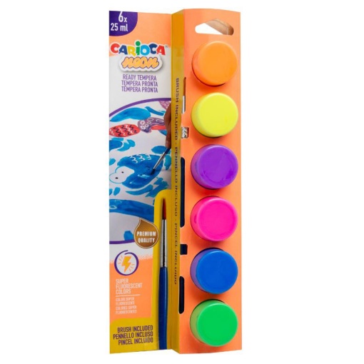 Guache CARIOCA Neon 6x25ml + pincel