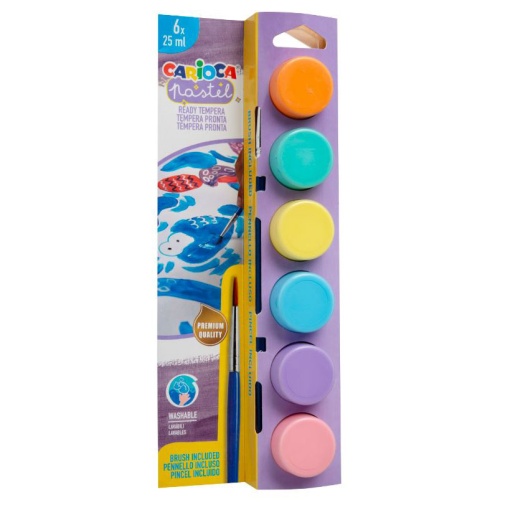 Guache CARIOCA Pastel 6x25ml + pincel