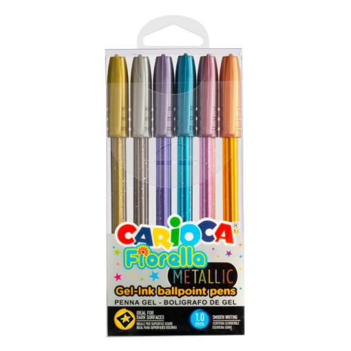 Esferográfica de Gel CARIOCA Fiorella Metallic 6un