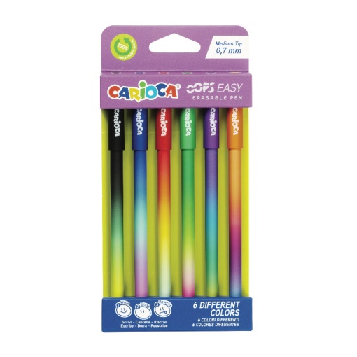 Esferográfica Apagável CARIOCA OOPS Easy 6un