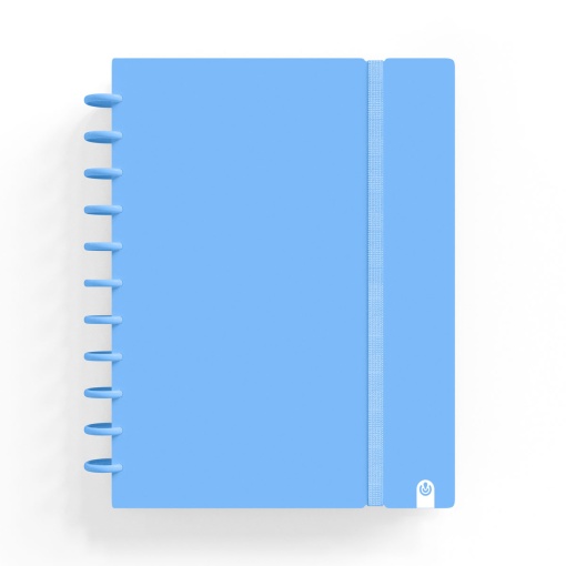 Caderno INGENIOX A4 Pautado 80 folhas 100g Foam com Elástico Azul Pastel