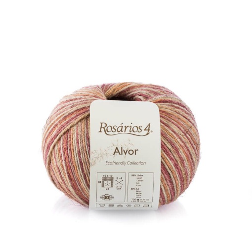 Fio de Tricot Rosários 4 Alvor Print 100g Rosa e Laranja 67