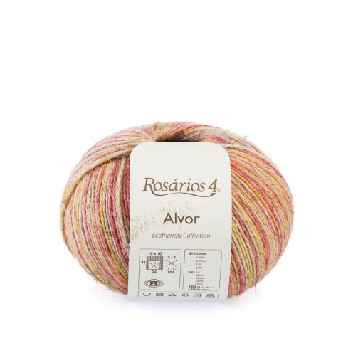 Fio de Tricot Rosários 4 Alvor Print 100g Rosa e Amarelo 61