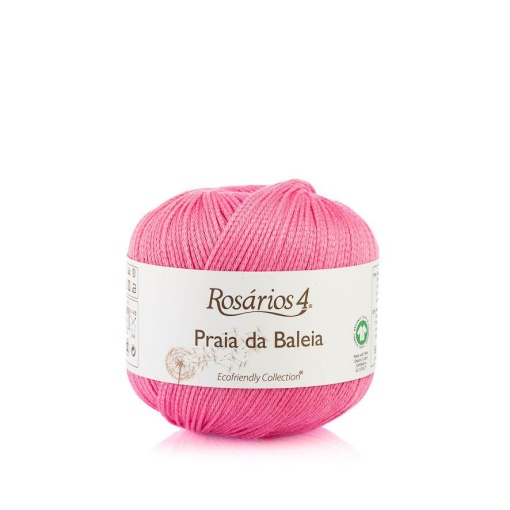 Fio de Tricot Rosários 4 Praia da Baleia 50g Rosa Forte 5 GOTS