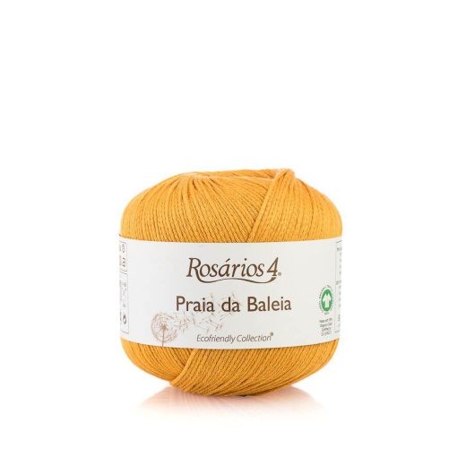 Fio de Tricot Rosários 4 Praia da Baleia 50g Amarelo 11 GOTS