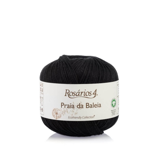 Fio de Tricot Rosários 4 Praia da Baleia 50g Preto 19 GOTS