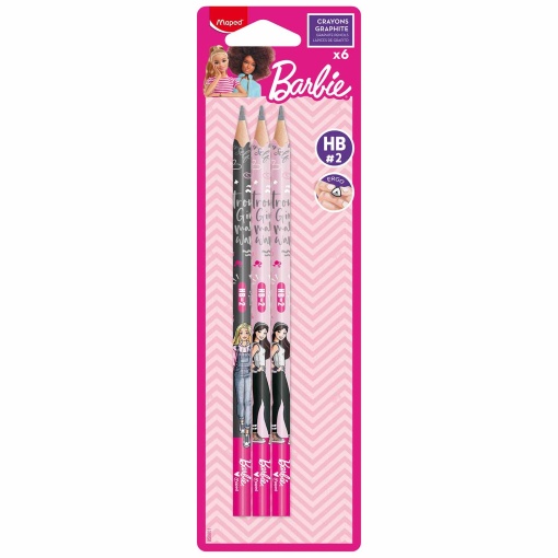 Lápis Grafite MAPED Barbie HB Nº 2 com 6