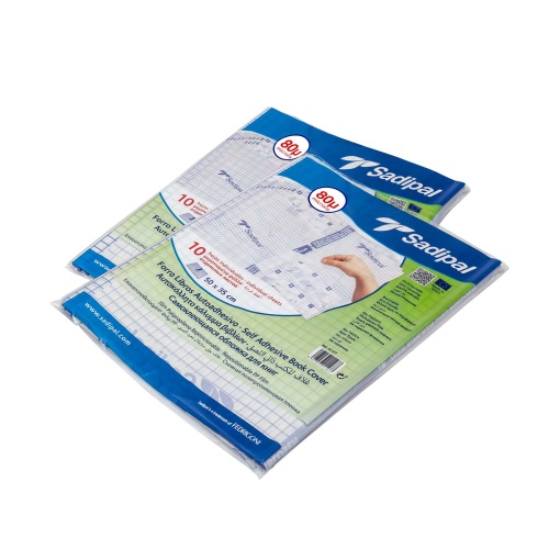 Capa Forra Livros Adesiva Reposicionável SADIPAL Transparente 50x35cm 80 Microns 10 unidades