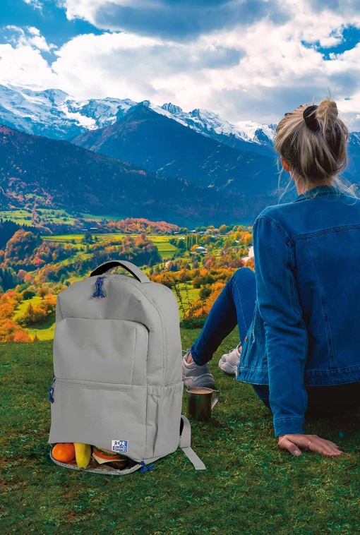 Mochila OXFORD B-out Cinza 42x30x15cm