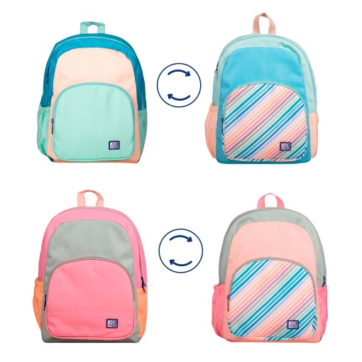 Mochila OXFORD Color Block Reversível 38,5x30x13cm Sortido