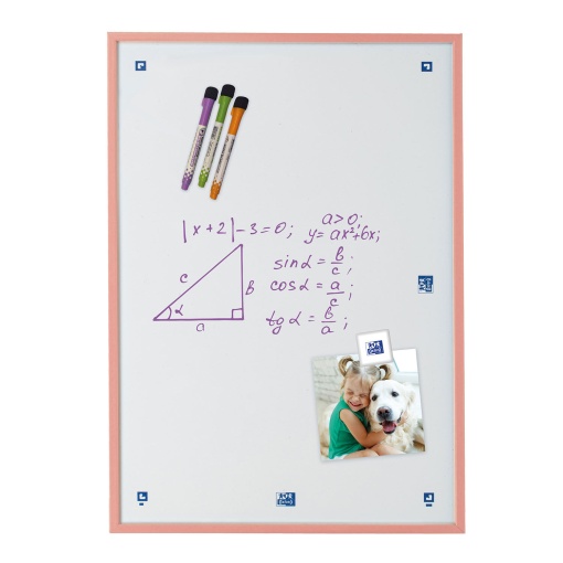 Quadro branco magnético A3 OXFORD com Scribzee moldura pêssego