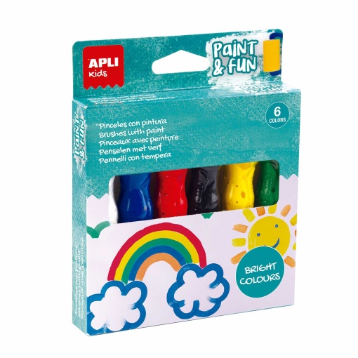 Guache em Tubo com Pincel APLI 5 cores x 14ml