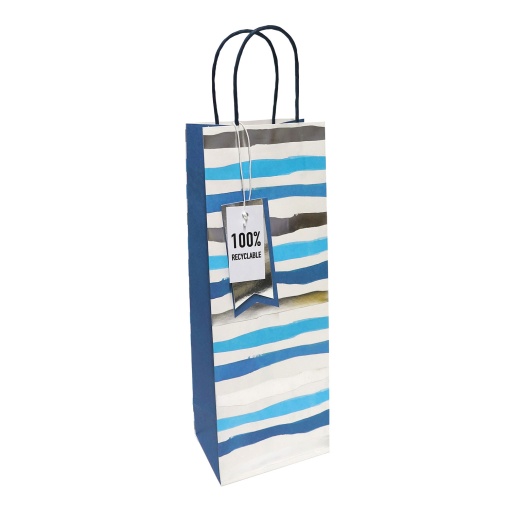 Saco de Papel Asa Torcida CLAIREFONTAINE Prateado/Azul 12,5x34,5x9cm