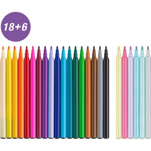 Canetas de Feltro FABER-CASTELL Unicórnio com 18+6