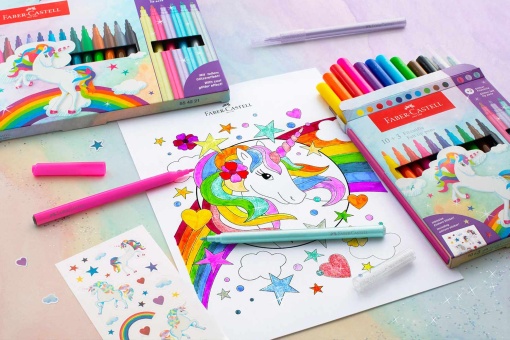Canetas de Feltro FABER-CASTELL Unicórnio com 18+6