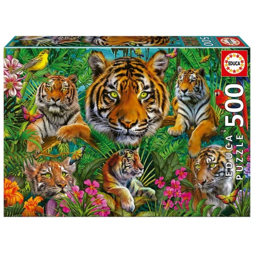 Puzzle EDUCA 500 peças Selva de Tigres