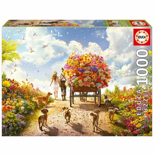 Puzzle EDUCA 1000 peças Carro de Flores