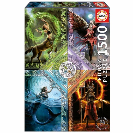 Puzzle EDUCA 1500 peças Elemental MAGIC STAR Chart, Anne Stokes