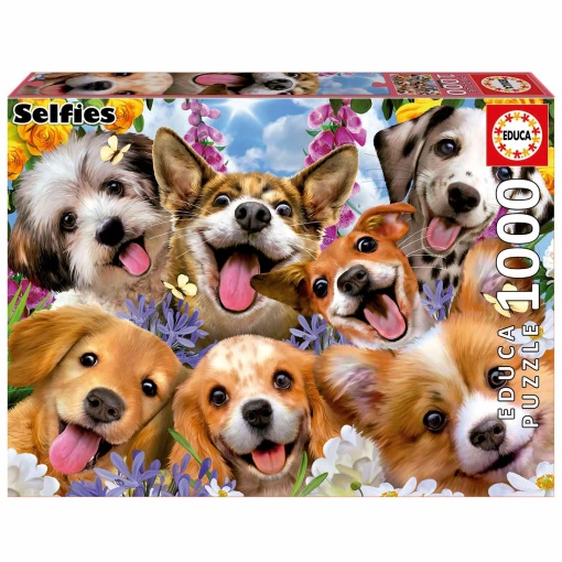 Puzzle EDUCA 1000 peças Selfie de Cachorros