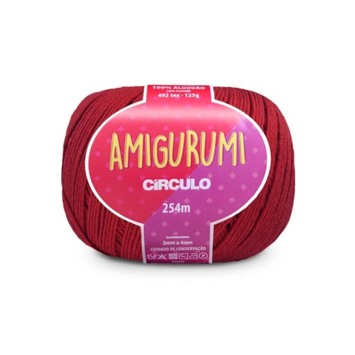 Fio de Crochet CÍRCULO Amigurumi 125g Vermelho CÍRCULO 3402