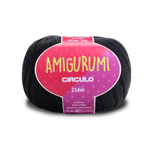 Fio de Crochet CÍRCULO Amigurumi 125g Preto 8990