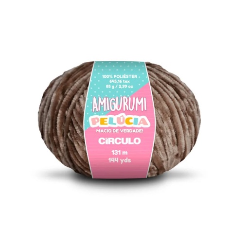 Fio de Crochet CÍRCULO Amigurumi Pelúcia 85g Ganache 7541