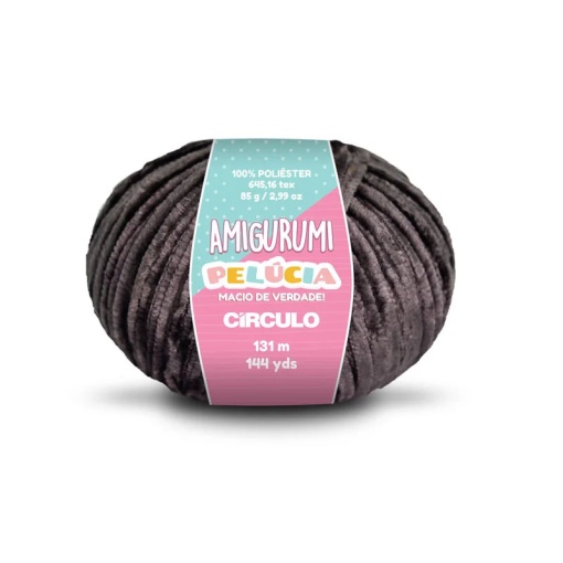 Fio de Crochet CÍRCULO Amigurumi Pelúcia 85g Preto 8990