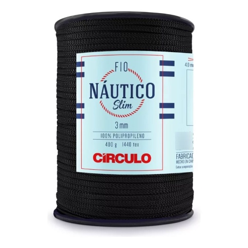 Fio de Crochet CÍRCULO Náutico Slim 400g Preto 8990