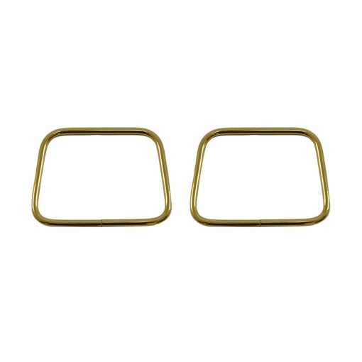 Alça de metal retangular 11x8cm dourada 2 unidades