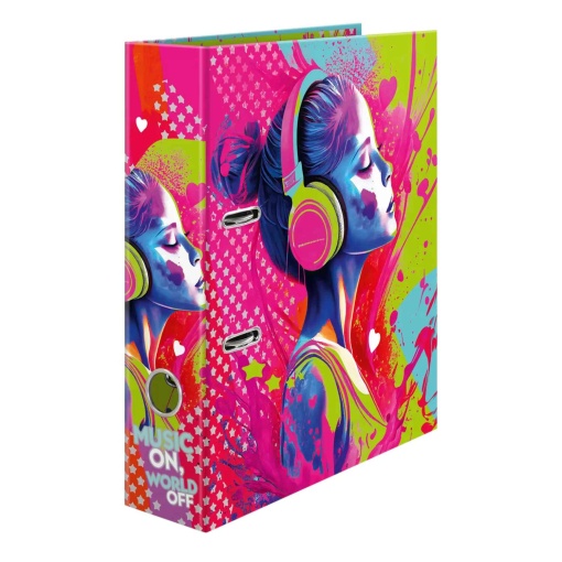 Dossier Escolar A4 HERMA Music Girl lombada larga Argolas
