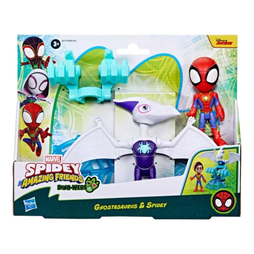 Spidey And His Amazing Friends Dino Webs Spidey + Veículo MARVEL HASBRO