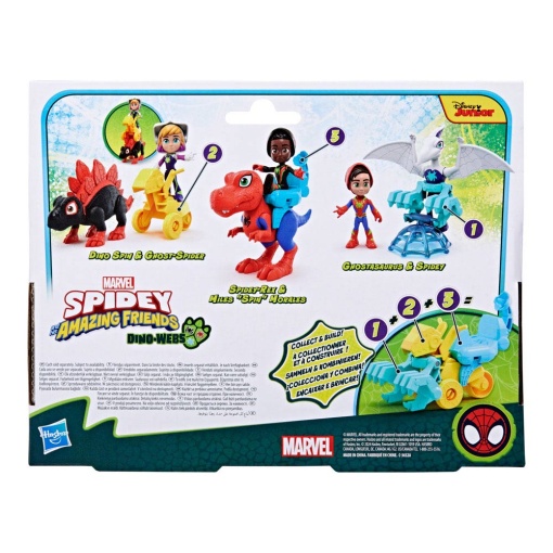 Spidey And His Amazing Friends Dino Webs Spidey + Veículo MARVEL HASBRO