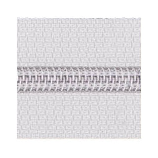 Fecho Zipper de Nylon Malha 5 Branco/prateado (metro) COSE