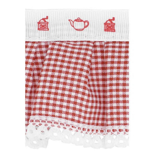 Fita de Tecido com Folho COSE 65mm Xadrez Vermelho (metro)