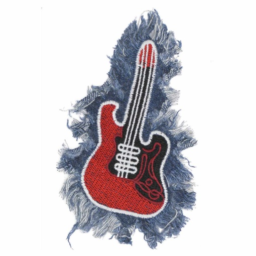 Aplicação de Tecido de Coser Guitarra 12x7cm