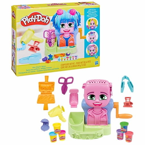Plasticina cabelos coloridos com estilo Play-Doh