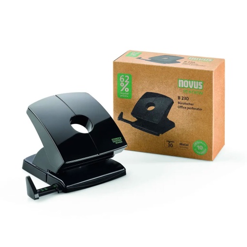 NOVUS Re+new B230 30-sheet black hole punch