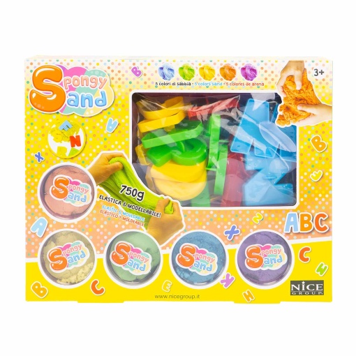 Areia mágica com acessórios abecedário NICE SPONGY SAND 750g