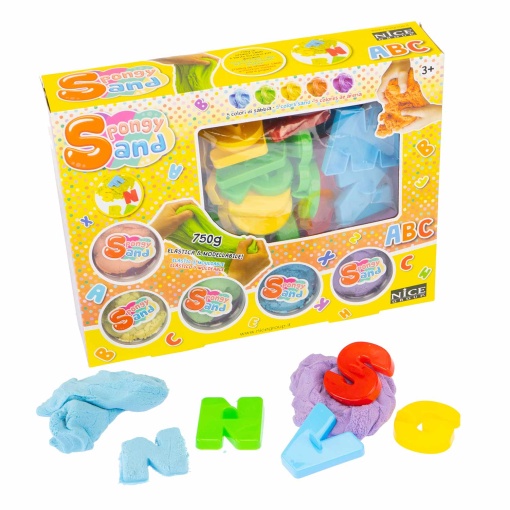 Areia mágica com acessórios abecedário NICE SPONGY SAND 750g