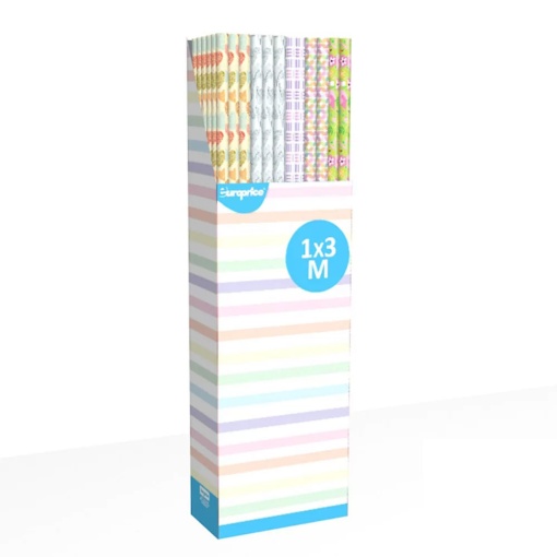 Papel de Embrulho EUROPRICE Sortido Rolito 100x300cm