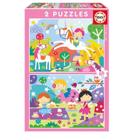 Puzzle EDUCA 2x48 peças Mundo de Fantasia