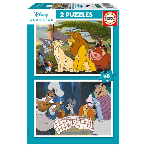 Puzzle EDUCA 2x48 peças DISNEY Animals