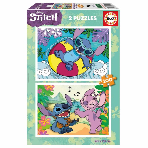 Puzzle EDUCA 2x100 peças DISNEY Stitch