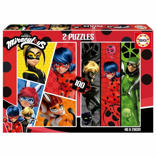 Puzzle EDUCA 2x100 peças Miraculous Ladybug