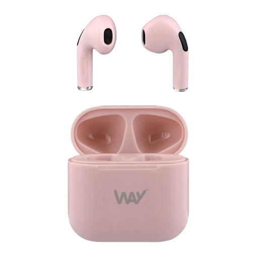 Auriculares Bluetooth TWS TNB WAY com caixa de carregamento rosa