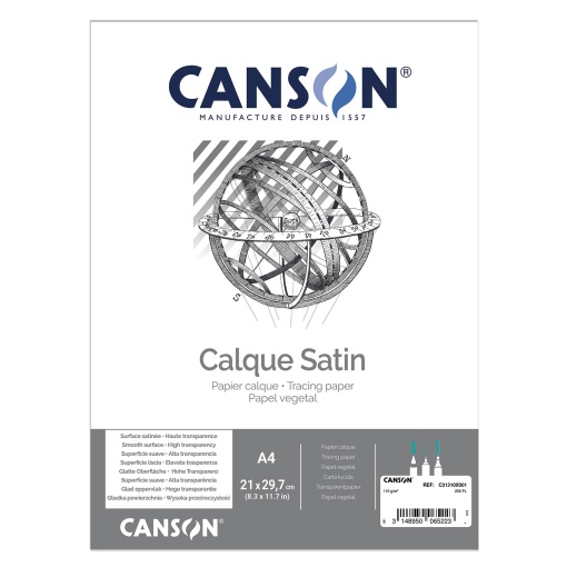 Papel Vegetal A4 110g CANSON Calque Satin caixa com 250 folhas