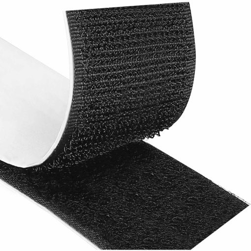 Velcro Autocolante Áspero 50mm Preto (metro)