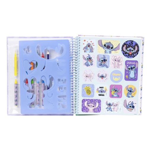 Álbum de atividades para colorir Disney Stitch com 19 peças
